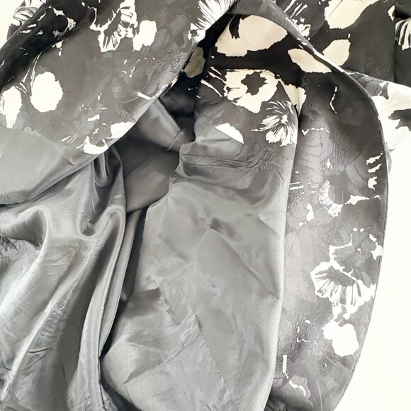 80's Flora Kung New York Power Suit Silk Button Down Dress with Shoulder Pads - Picture 9 of 10